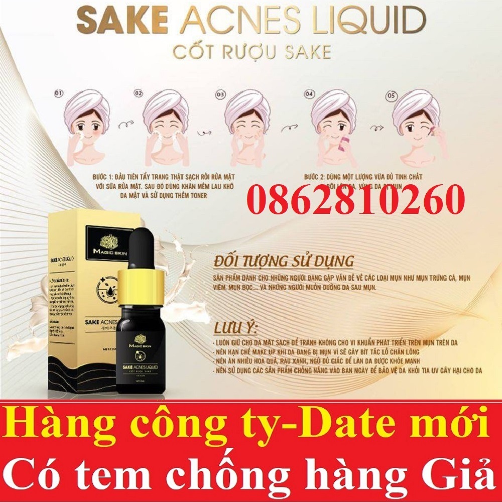SAKE ACNES LIQUID | Serum Mụn KHÔNG SƯNG cốt rượu sake | CHÍNH HÃNG Magic Skin