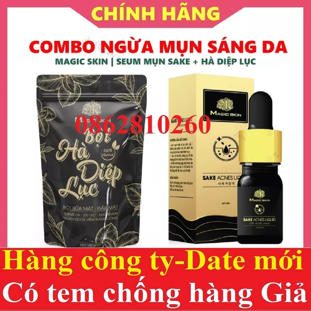 Serum tinh chất chấm mụn không sưng cốt rượu sake Sake Acnes Liquid Magic Skin