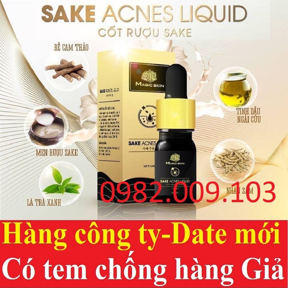 Serum tinh chất chấm mụn không sưng cốt rượu sake Sake Acnes Liquid Magic Skin