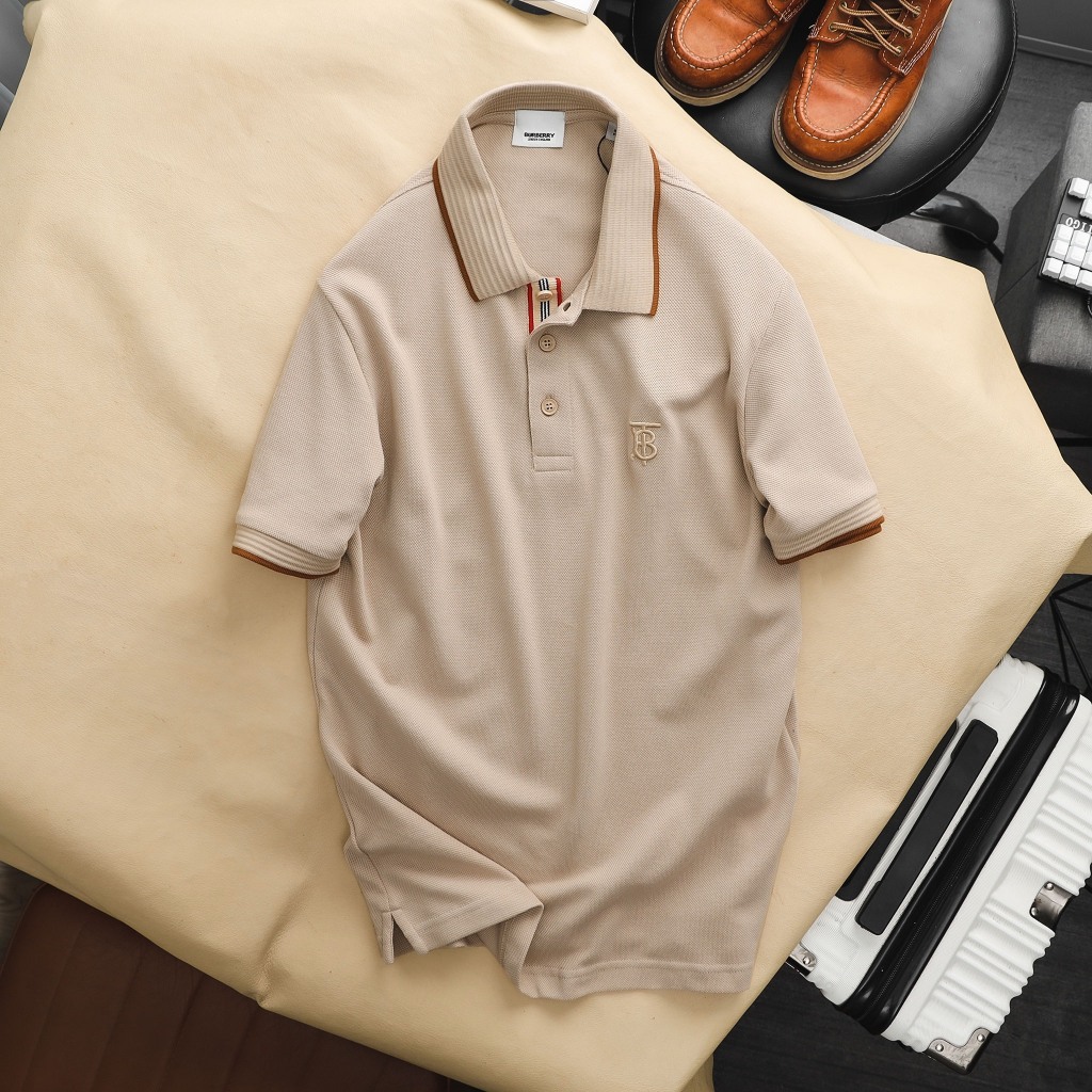 Áo thun có cổ polo tay ngắn BBR vải cotton gai pique cotton 100% co dãn nhẹ lên form tiệc tùng