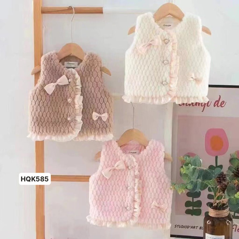 Áo Gi lê Gấu Hồng dễ thương cho bé gái (ảnh thật )