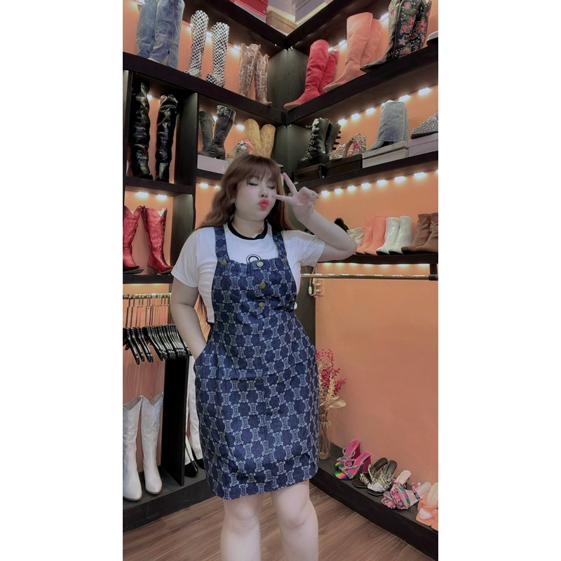 SÉT ÁO THUN KÈM YẾM JEANS BIGSIZE