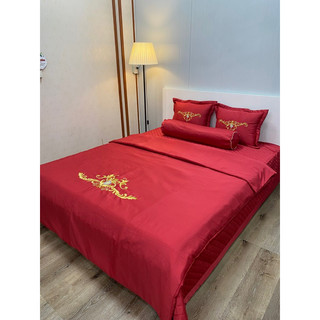 Bộ chăn ga 5 món Chất liệu phi lụa silk mềm mại