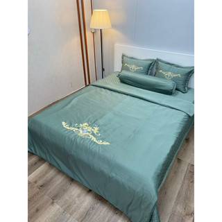 Bộ chăn ga 5 món Chất liệu phi lụa silk mềm mại