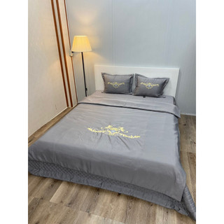Bộ chăn ga 5 món Chất liệu phi lụa silk mềm mại