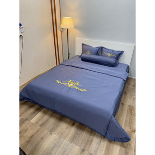 Bộ chăn ga 5 món Chất liệu phi lụa silk mềm mại