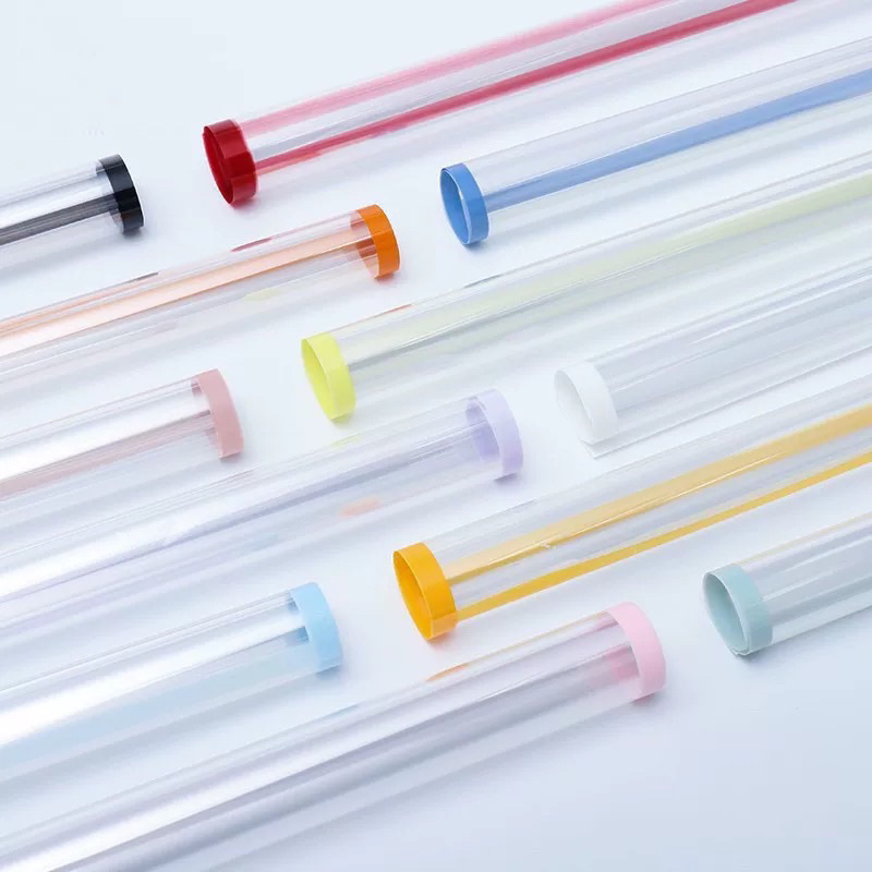 Tập 20 tờ bóng kính trong viền màu gói hoa