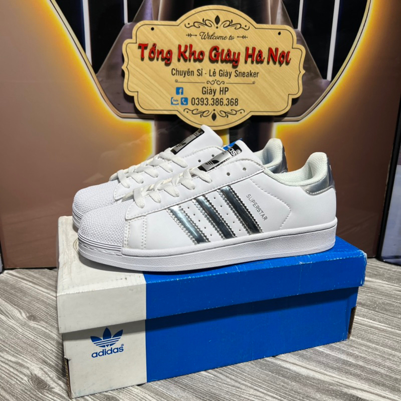 Giày Thể Thao Sneaker Sò 3 Vạch Bạc Siêu Cấp Hàng Quảng Châu Cao Cấp