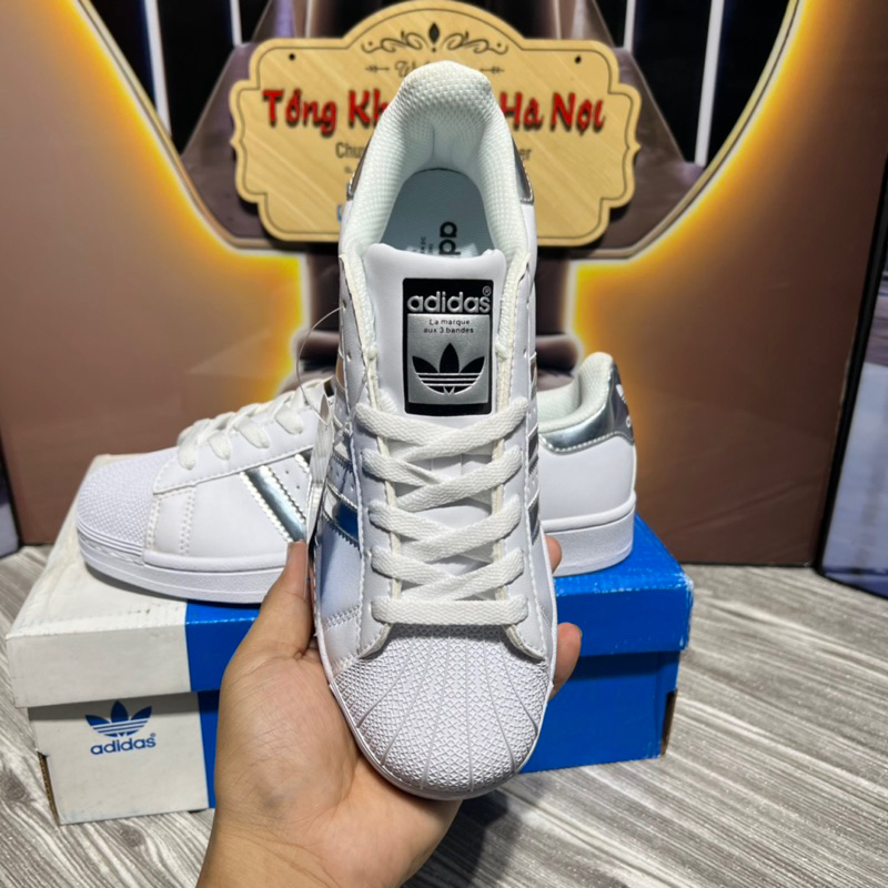 Giày Thể Thao Sneaker Sò 3 Vạch Bạc Siêu Cấp Hàng Quảng Châu Cao Cấp