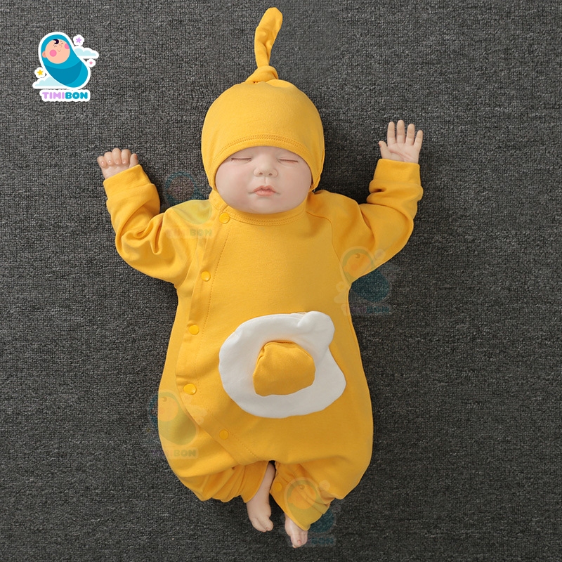 Quần Áo Trẻ Em Sơ Sinh Bộ Đồ Liền Thân Dài Tay Chất Cotton Bodysuit Hình Thú Cho Bé Trai Bé Gái