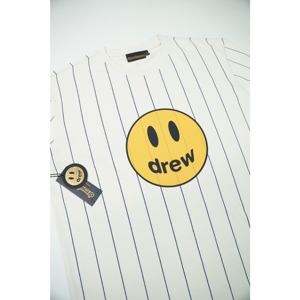 Áo thun  mặt  tròn cười kẻ sọc nam nữ form rộng tay lỡ vải cotton organic phong cách đường phố  hàng cao cấp Bestquality