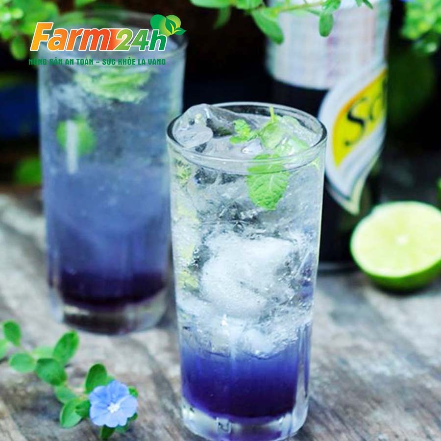 Bột hoa đậu biếc nguyên chất 100%, dùng nấu xôi, làm bánh, chè, rau câu, thạch dừa, tạo màu, mùi tự nhiên ATVSTP