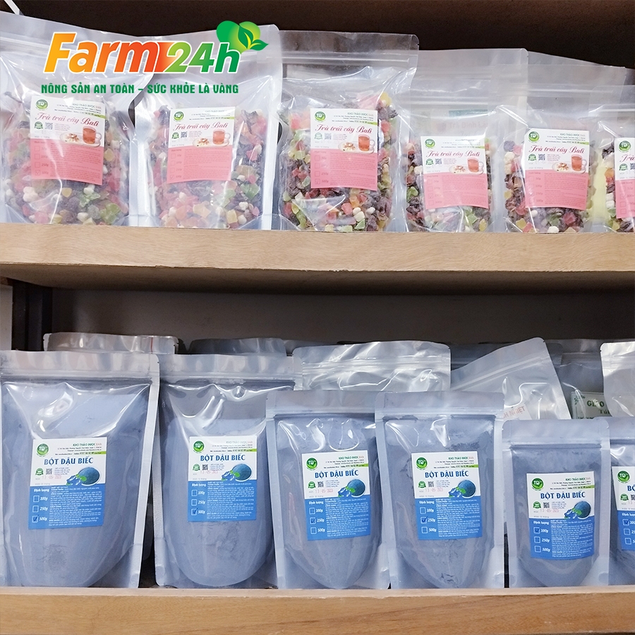 Bột hoa đậu biếc nguyên chất 100%, dùng nấu xôi, làm bánh, chè, rau câu, thạch dừa, tạo màu, mùi tự nhiên ATVSTP