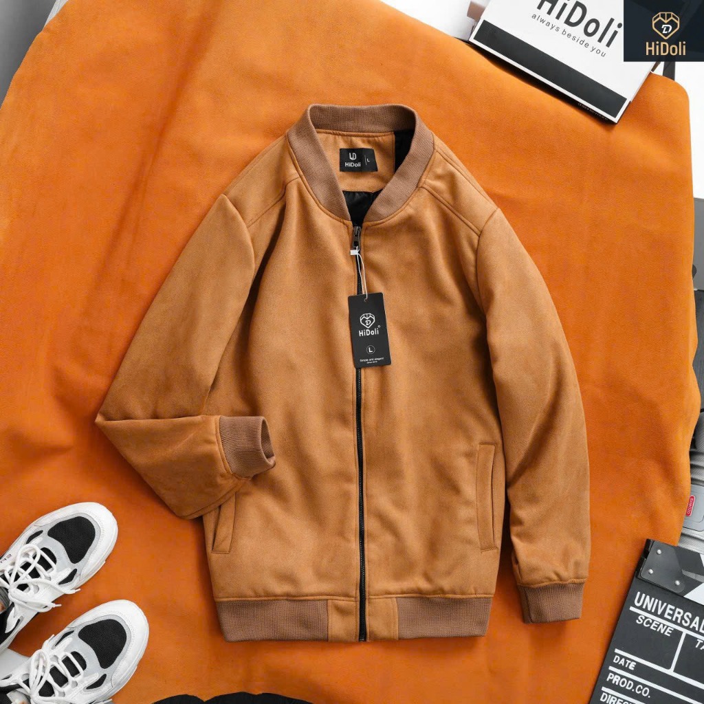 Ao Khoác Bomber Da Lộn Cao Cấp Unim Store Chất Liệu Da Lộn 2 Lớp Kéo Khóa Kim Loại Có Túi Trong - AK03