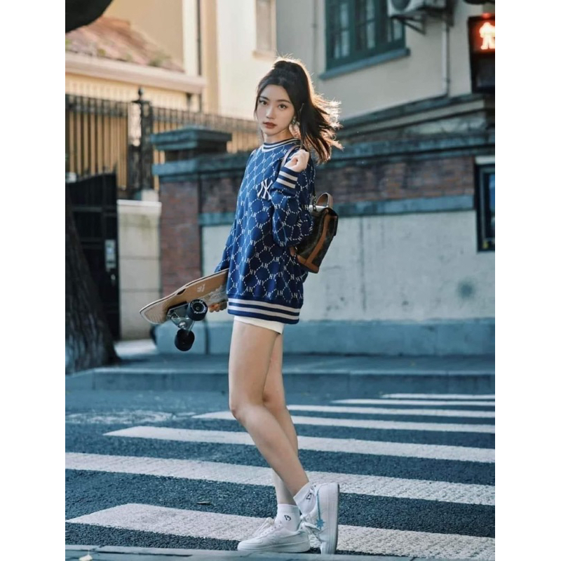 Áo sweater MLB mono hot hit hàng VNXK