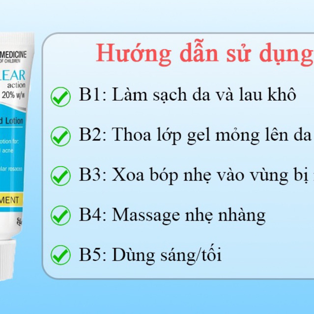 Kem bôi đa năng Azclear 20% Azelaic acid giảm mụn, mờ thâm .