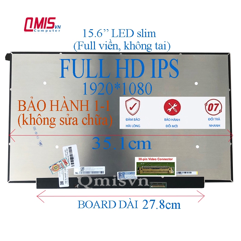 Màn hình laptop 15.6 inch Slim 30 pin, Asus Vivobook A510 A512 A512FA X505 X506 X507 X509 X512 S510 S510U, UX510 UX530