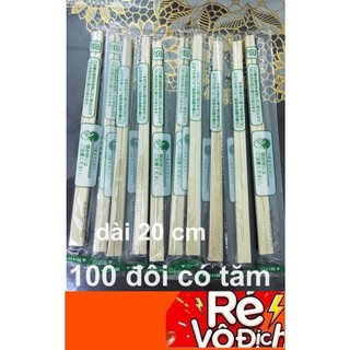  Sỉ 100 Đôi Đũa Tách Nhật Kèm Tăm Có Bọc Màng Cao Cấp   Đũa Nhật 1 Lần   Túi 100 Đôi dài 20cm 