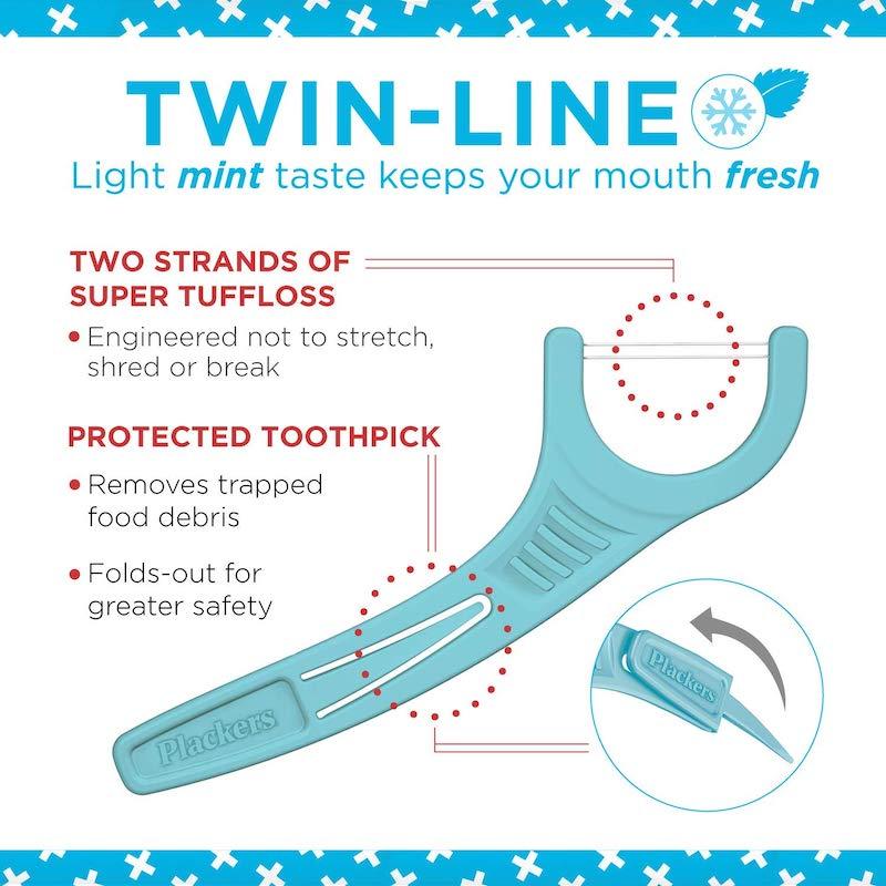 Tăm chỉ Placker Twinline sợi đôi nhập Mỹ gói 75 chiếc