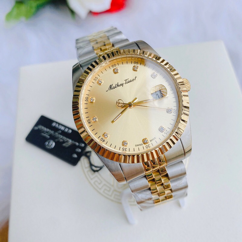 Đồng hồ đôi nam nữ dây thép Mathey Tissot H710BDI Và D710BDI