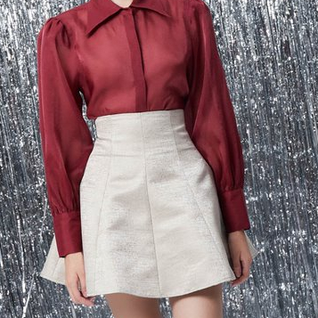 Chân Váy Xoè Bồng Xếp Tay Xiết Eo Eo Cao Khoá Kéo Phía Sau Lót Lụa Nhật Peany Skirt | NYA STUDIO
