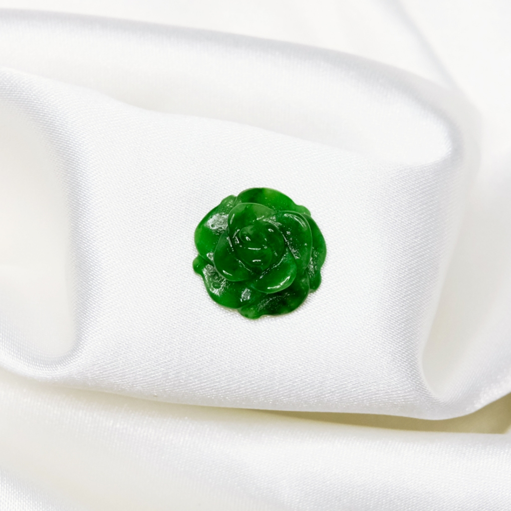 Mặt hoa mẫu đơn chất liệu ngọc sơn thuỷ dùng làm mặt nhẫn, mặt dây chuyền và bông tai UPCARA