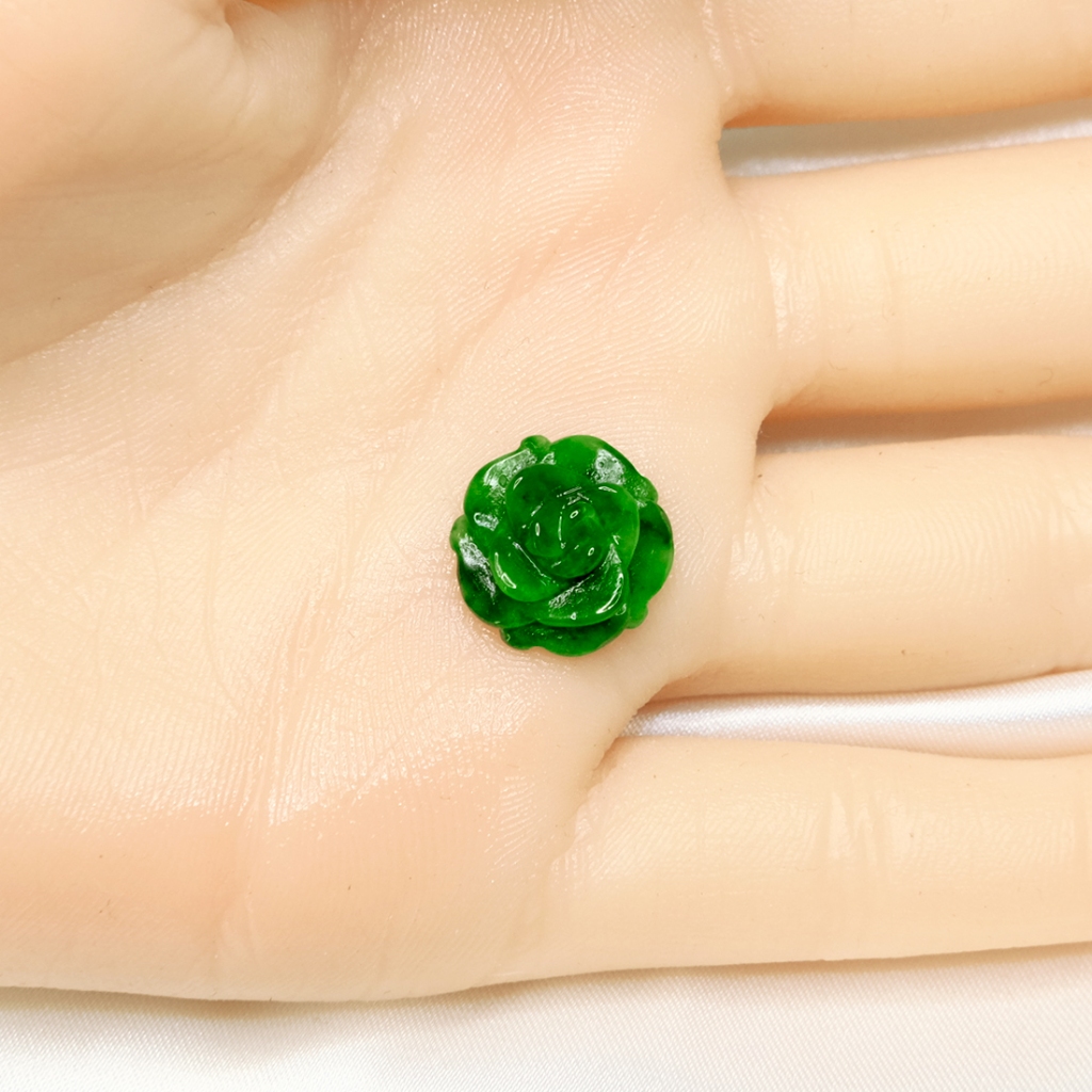 Mặt hoa mẫu đơn chất liệu ngọc sơn thuỷ dùng làm mặt nhẫn, mặt dây chuyền và bông tai UPCARA