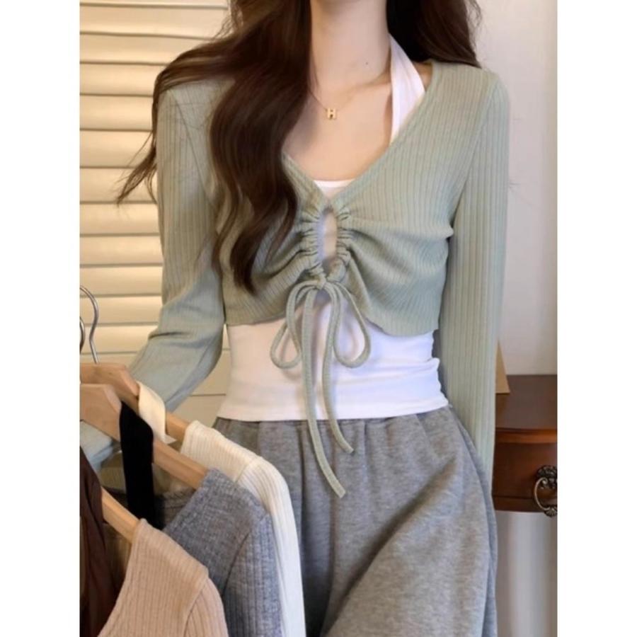 Áo croptop nữ tay dài ôm body cổ tròn kiểu len tăm đẹp siêu xinh bigsize LAVAMO CT052