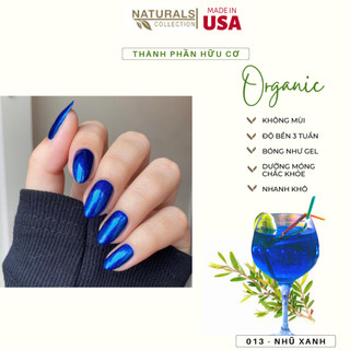 Sơn dưỡng thành phần hữu cơ phục hồi móng yếu, hư tổn USA NATURALS COLLECTION màu xanh nhũ đậm  - 7.5ml - 013