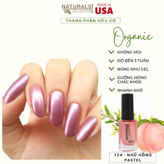 Sơn móng tay hữu cơ màu Hồng Nhạt Có Nhũ USA NATURALS COLLECTION sử dụng được cho mẹ bầu và trẻ em - 7.5ml - 124