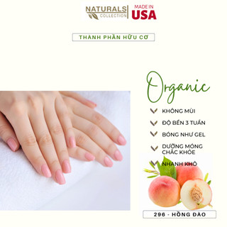 Sơn dưỡng thành phần hữu cơ phục hồi móng yếu, hư tổn USA NATURALS COLLECTION màu hồng đào  - 7.5ml - 296
