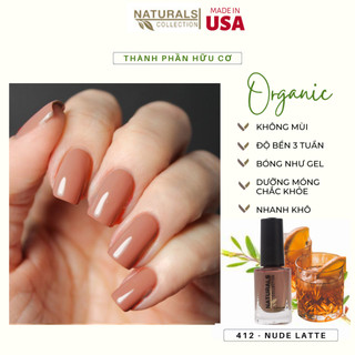Sơn dưỡng thành phần hữu cơ phục hồi móng yếu, hư tổn USA NATURALS COLLECTION màu nude latte  - 7.5ml - 412