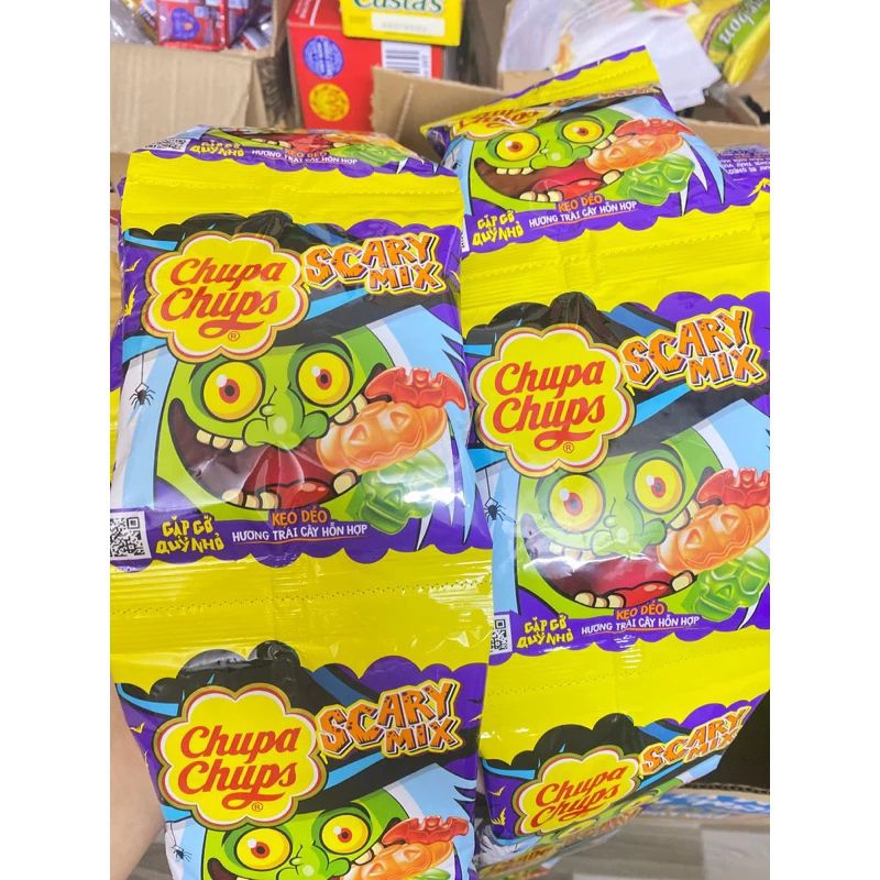 Kẹo dẻo trái cây Scary Mix Chupa Chups 50g - Kẹo dẻo phiên bản Halloween