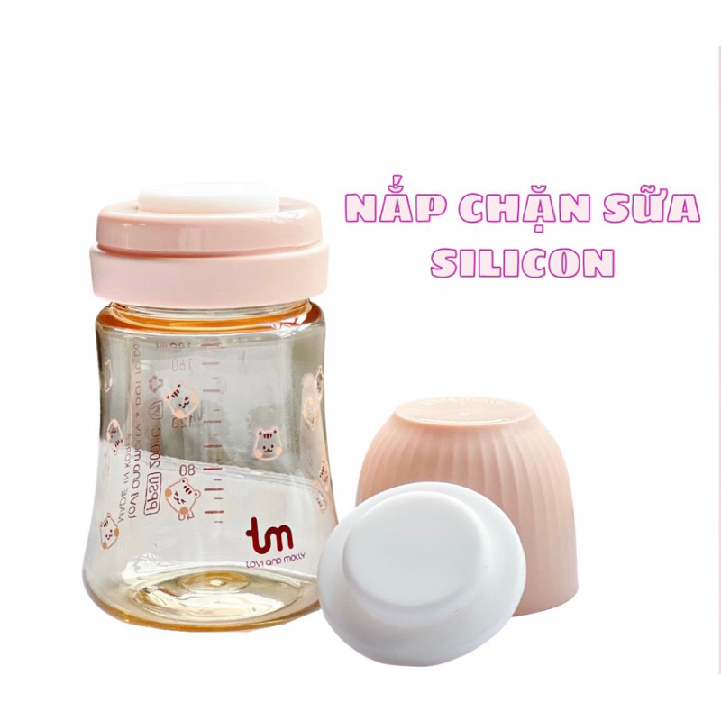 Nắp chặn sữa silicon thay thế nắp trữ sữa, phù hợp với các bình cổ rộng