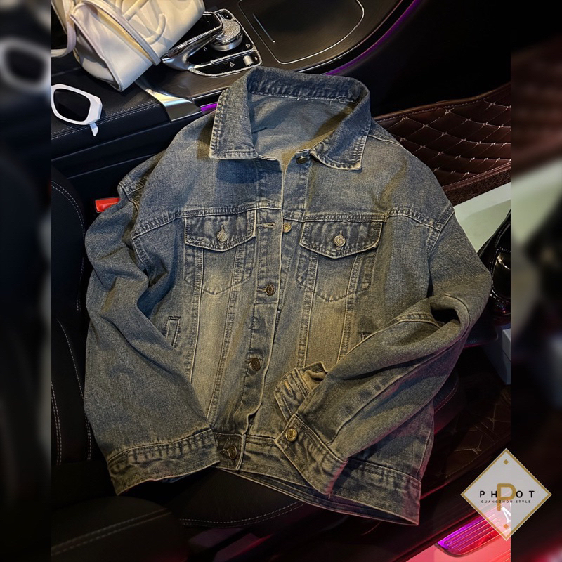 Áo khoác jean thêu siêu đẹp qcl1