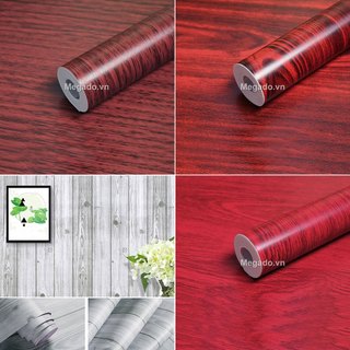 Giấy dán giả gỗ có keo sẵn, dán tủ, bàn bàn chống mốc chống ẩm cuộn [AA0001]