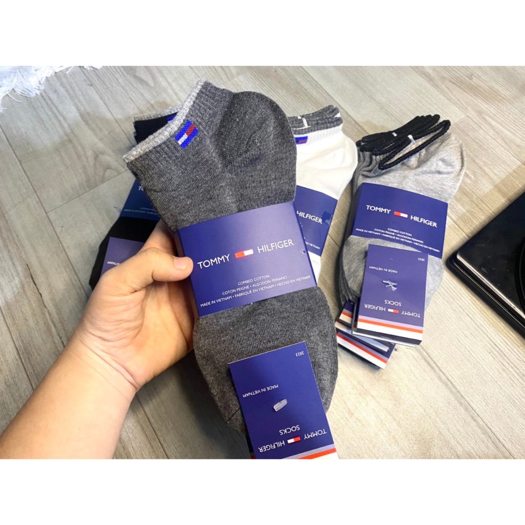 Set 5 Đôi Tất Tommy Cổ Ngắn, Vớ Nam Cotton Kháng Khuân Co Dãn 4 Chiều