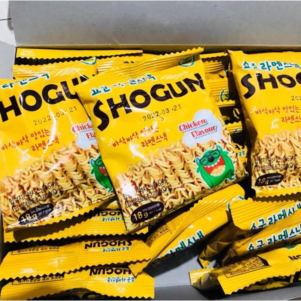 Hộp 30 Gói Mì SHOGUN Hàn Quốc 540G Ăn Liền Rắc Phô Mai - Cay, Mì Tôm Trẻ Em Tuổi Thơ