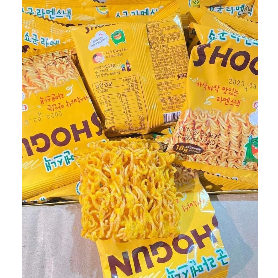 Hộp 30 Gói Mì SHOGUN Hàn Quốc 540G Ăn Liền Rắc Phô Mai - Cay, Mì Tôm Trẻ Em Tuổi Thơ