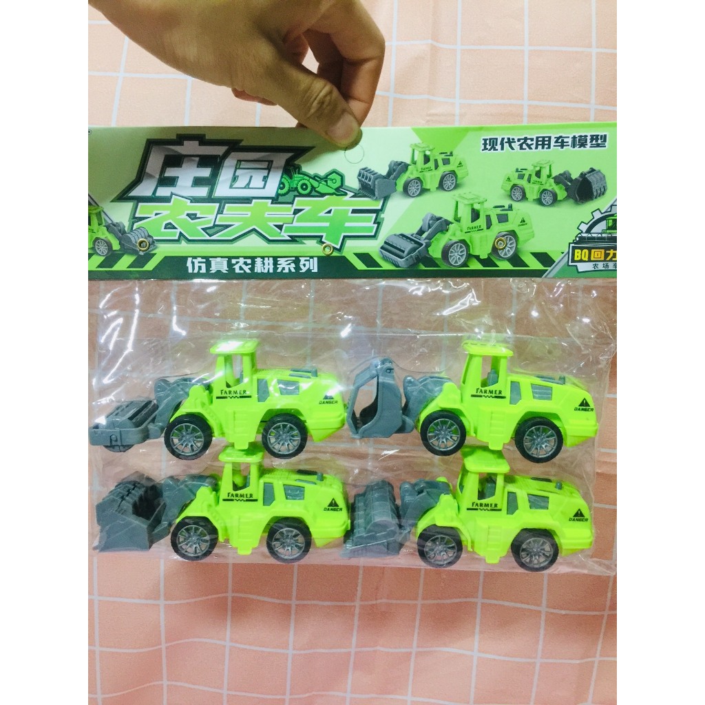 Set 4 ô tô mô hình công trình xây dựng cho bé