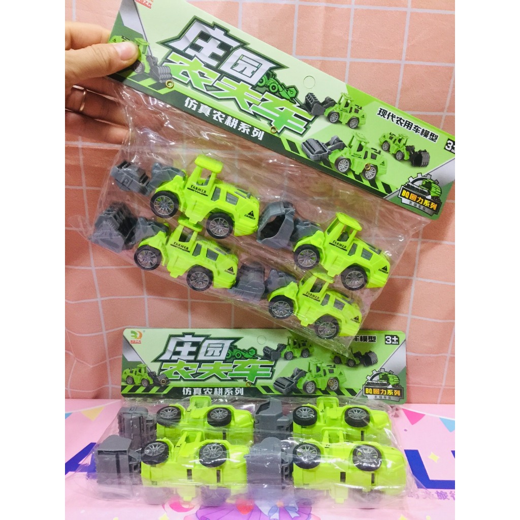 Set 4 ô tô mô hình công trình xây dựng cho bé