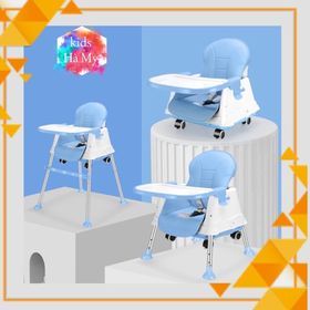 Ghế ăn dặm đa năng dành cho trẻ từ 6 tháng đến 2 tuổi có thế gấp gọn thay đổi chiều cao của ghế có bánh xe để chượt