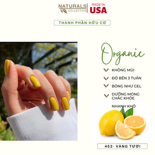 Sơn dưỡng thành phần hữu cơ phục hồi móng yếu, hư tổn USA NATURALS COLLECTION màu vàng tươi  - 7.5ml - 452