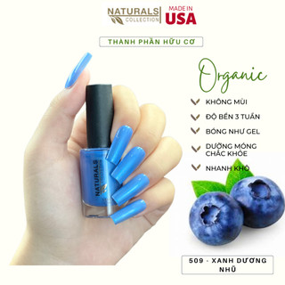 Sơn dưỡng thành phần hữu cơ phục hồi móng yếu, hư tổn USA NATURALS COLLECTION màu xanh biển nhũ  - 7.5ml - 509