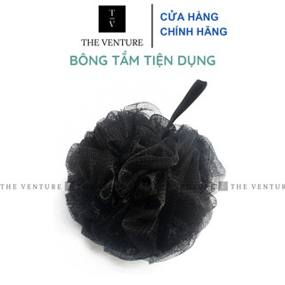 Bông Tắm Than Tre Tròn Màu Đen Tạo Bọt Vải Lưới Mềm Mại Tiện Dụng Cao Cấp