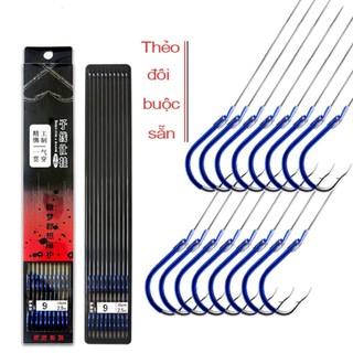 Lưỡi thẻo đôi câu đài buộc sẵn lưỡi câu cá siêu bền