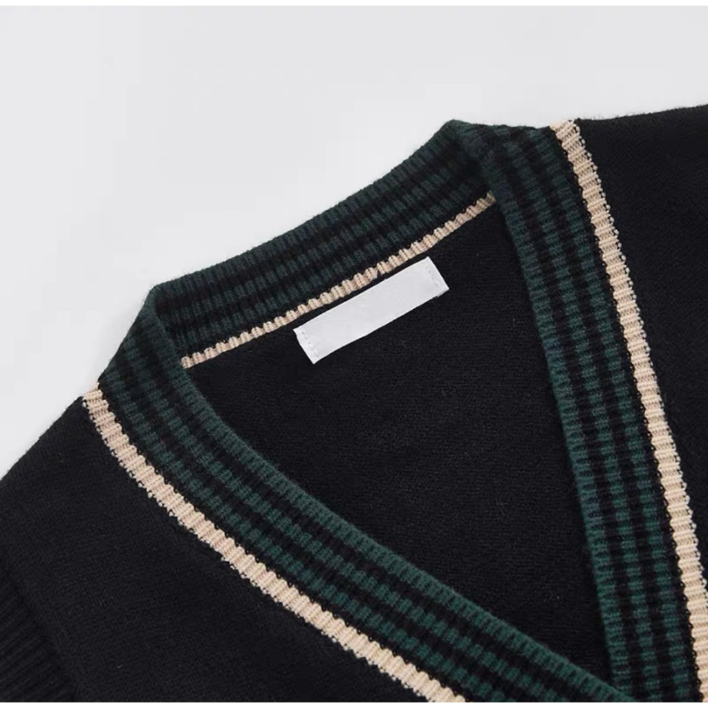 Set áo ghile len kèm áo somi cà vạt chân váy xếp ly phong cách nữ sinh Hàn Quốc - immin.h