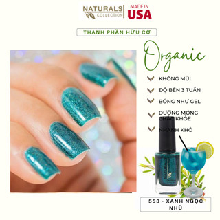 Sơn dưỡng thành phần hữu cơ phục hồi móng yếu, hư tổn USA NATURALS COLLECTION màu xanh ngọc bích  - 7.5ml - 553