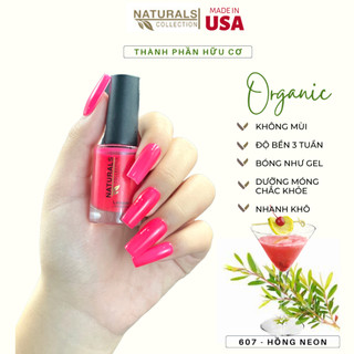Sơn dưỡng thành phần hữu cơ phục hồi móng yếu, hư tổn USA NATURALS COLLECTION màu hồng neon  - 7.5ml - 607