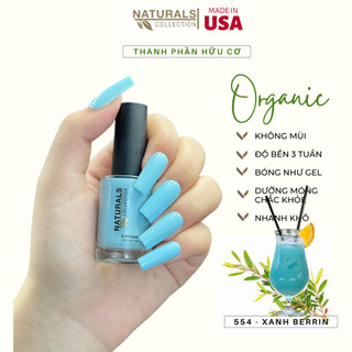 Sơn dưỡng thành phần hữu cơ phục hồi móng yếu, hư tổn USA NATURALS COLLECTION màu xanh berry  - 7.5ml - 554